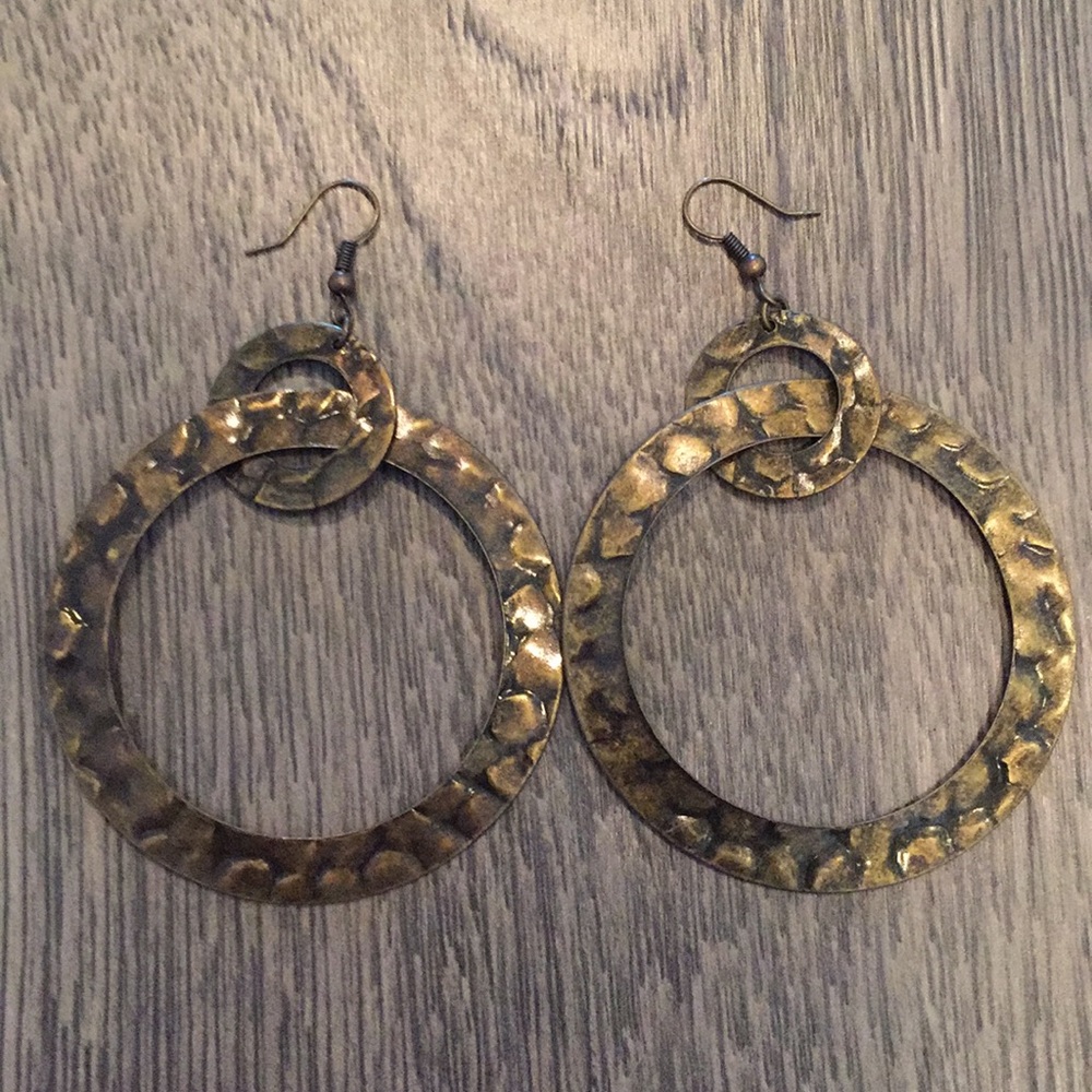 Dangling hoop earrings